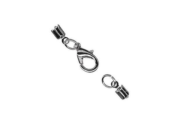 rayher SCHMUCKVERSCHLUSS KOMPLETT F. 2MM BÄNDER MONTIERT SILBER 2220022
