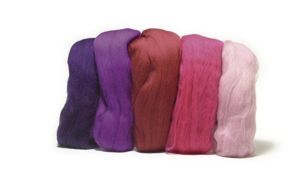 rayher MERINO-KAMMZUG,SUPERFEIN 19MIC 5X10G PINK-TÖNE 5365000