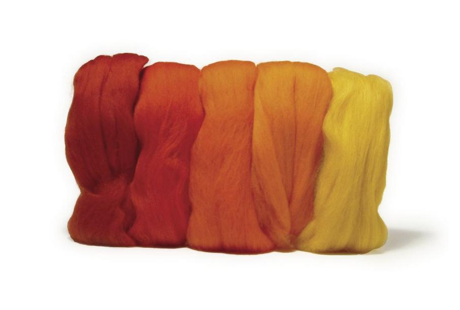 rayher MERINO-KAMMZUG,SUPERFEIN 19MIC 5X10G ROT-TÖNE 5365200
