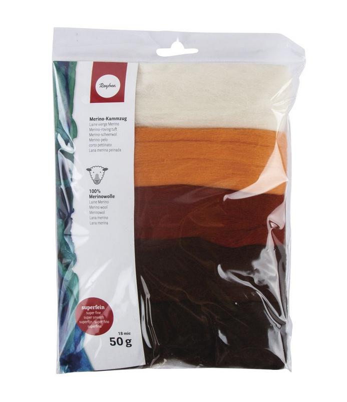 Produktbild rayher MERINO-KAMMZUG,SUPERFEIN 19MIC 5X10G BRAUN-TÖNE 5365400 2 von 2
