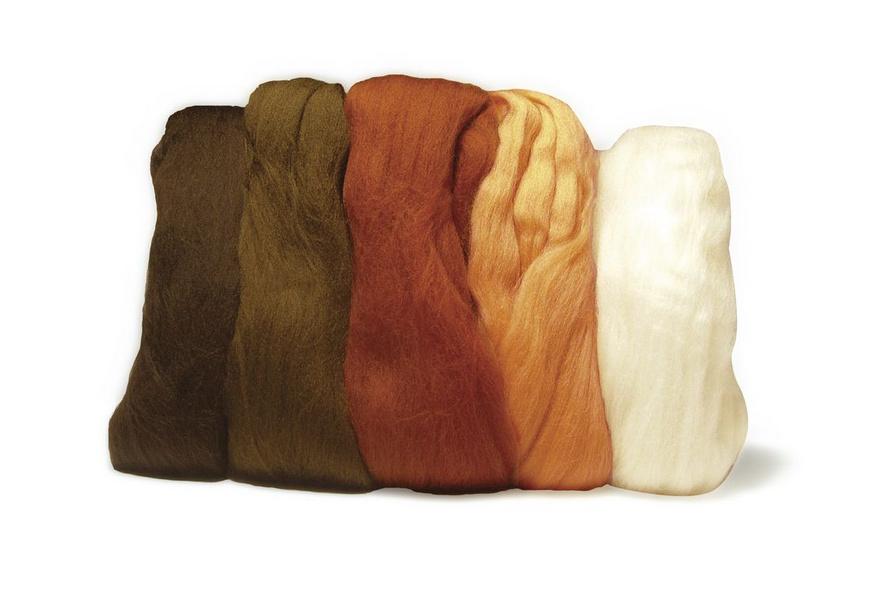 rayher MERINO-KAMMZUG,SUPERFEIN 19MIC 5X10G BRAUN-TÖNE 5365400