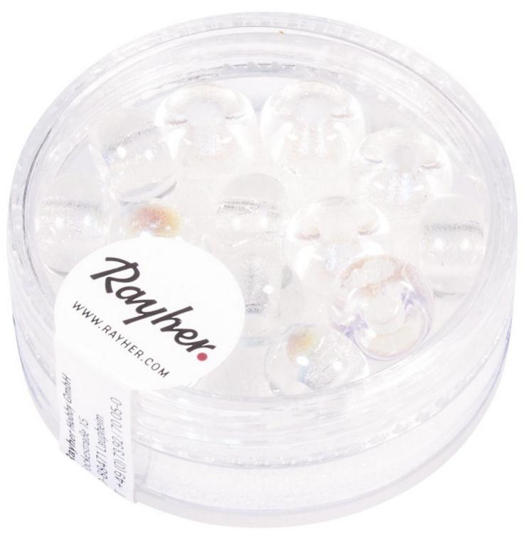 rayher Glas-Großlochradl transparent metallic 9mm ø Mondstein