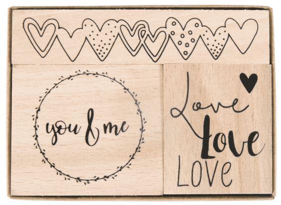 rayher Holzstempelset Liebe 3,2x3,8cm