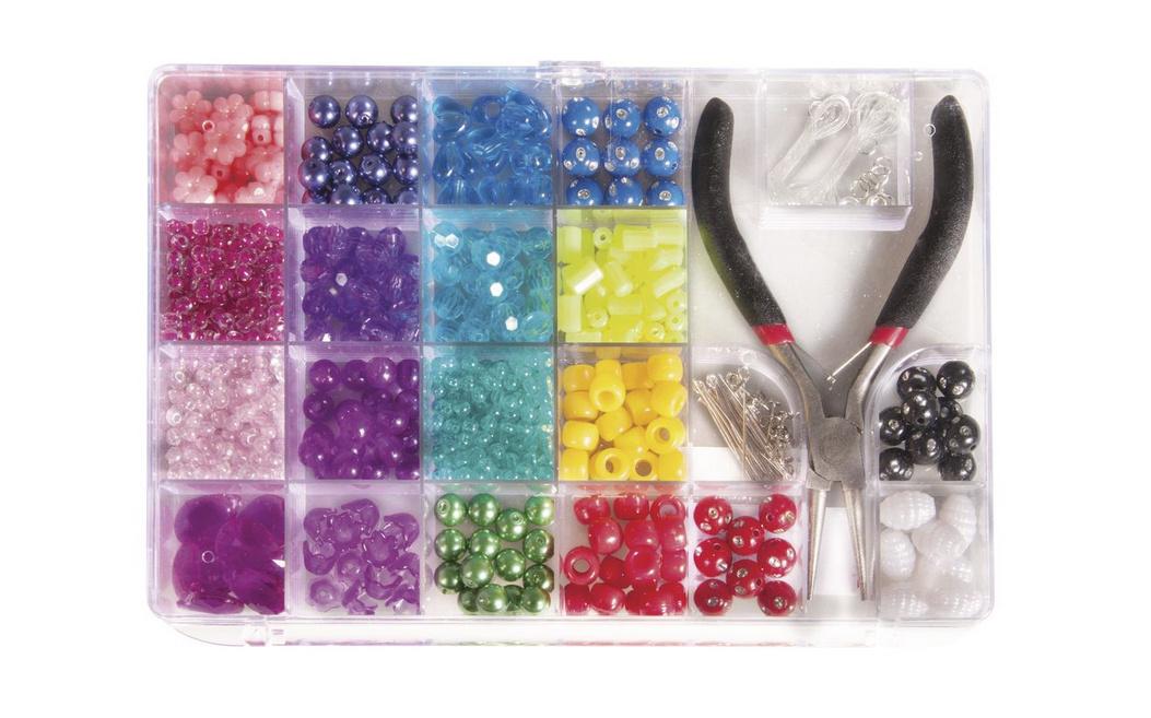 rayher PERLEN-BOX MIT ZANGE 20X13,5CM FARB U. GRÖSSEN MIX BUNT 14797999