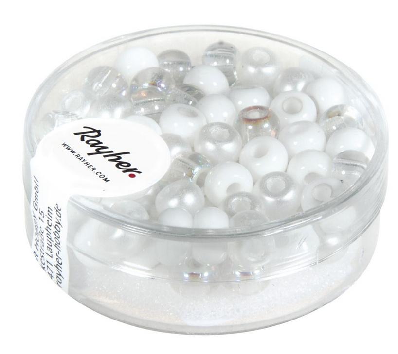 rayher ROCAILLESMIX M.GROSSLOCH 5,5MM WEISS 80ST. DOSE 14799102