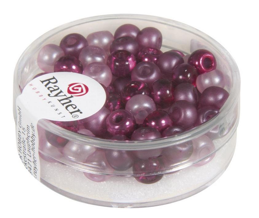rayher ROCAILLESMIX M.GROSSLOCH 5,5MM PINK 80ST. DOSE 14799264