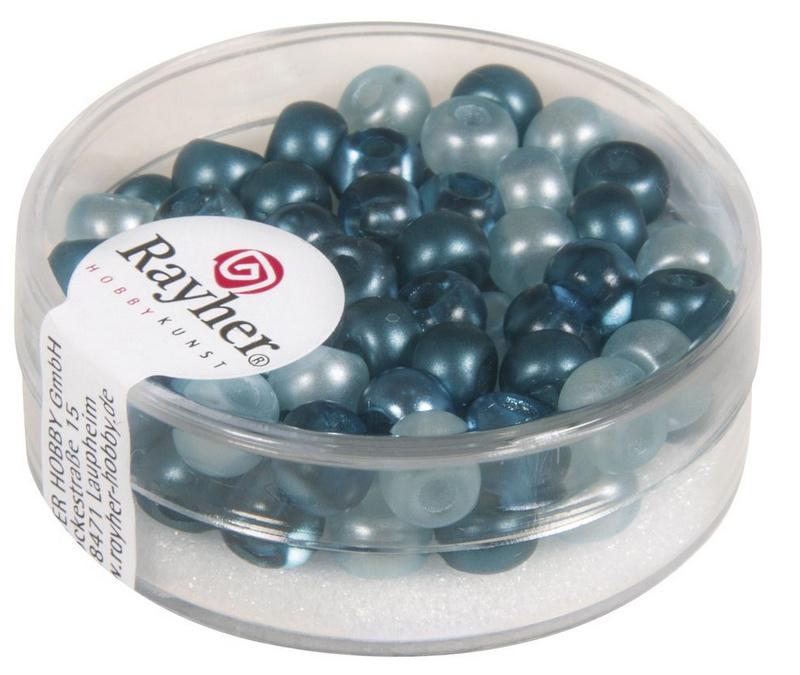 rayher ROCAILLESMIX M.GROSSLOCH 5,5MM TÜRKIS 80ST. DOSE 14799404