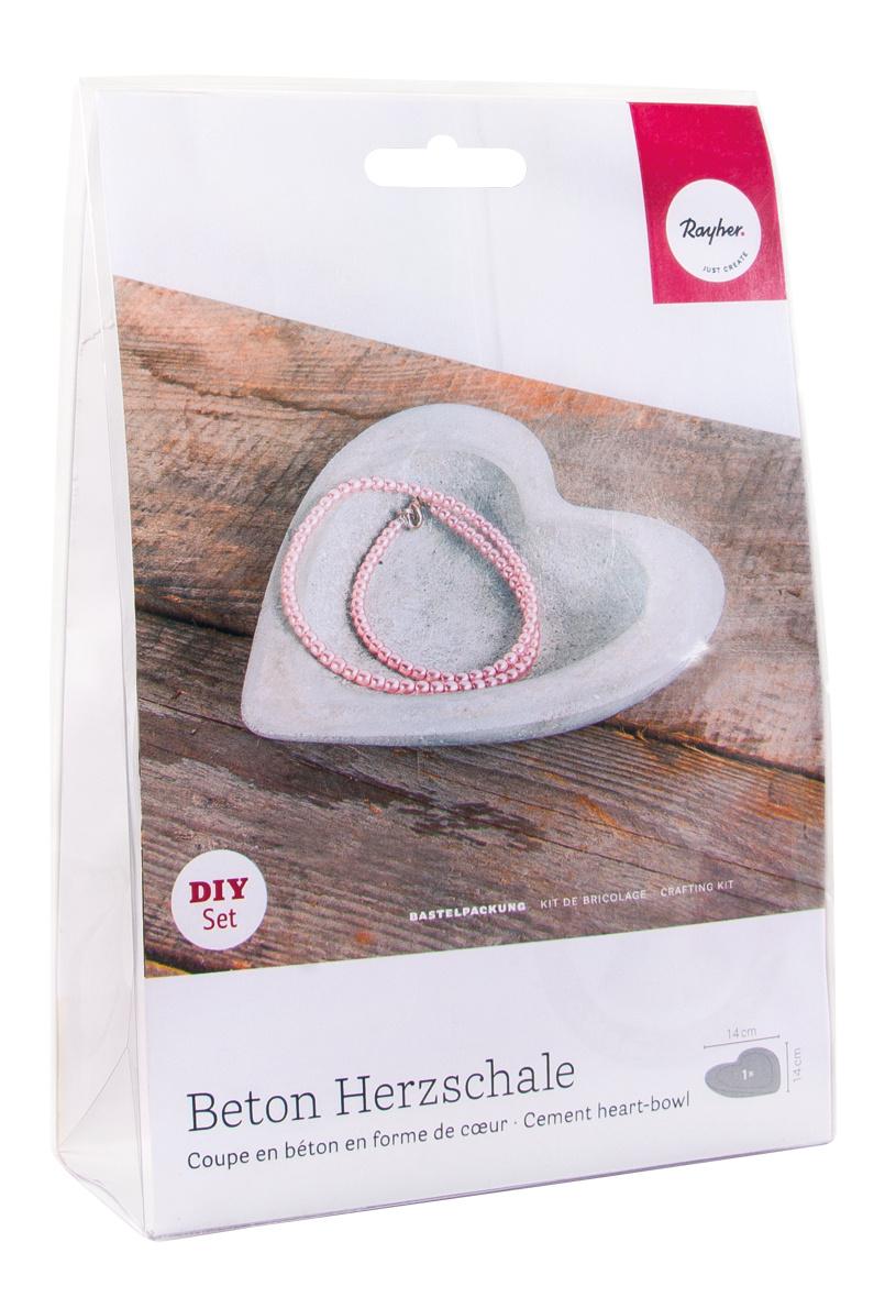 rayher Bastelpackung: Herz-Betonschale, SB-Blisterbox 1Set