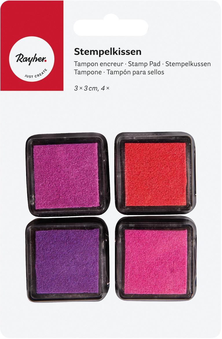 rayher Mini-Stempelkissen-Set Girls 3x3 cm 4 Stück