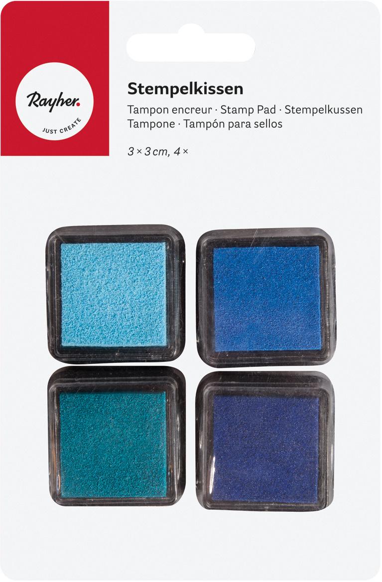 rayher Mini-Stempelkissen-Set Boys 3x3 cm 4 Stück