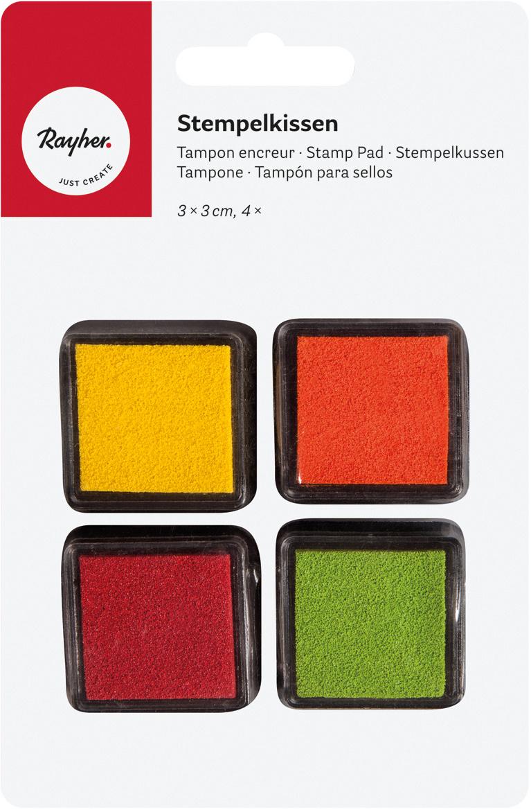rayher Mini-Stempelkissen-Set Frühling 3x3 cm 4 Stück