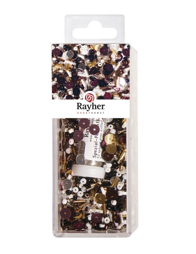 rayher PAILLETTEN-GLASPERLENMIX U. DRAHT 3FRB. 90G MIX U. DRAHT 50MX0,3MM 1475900