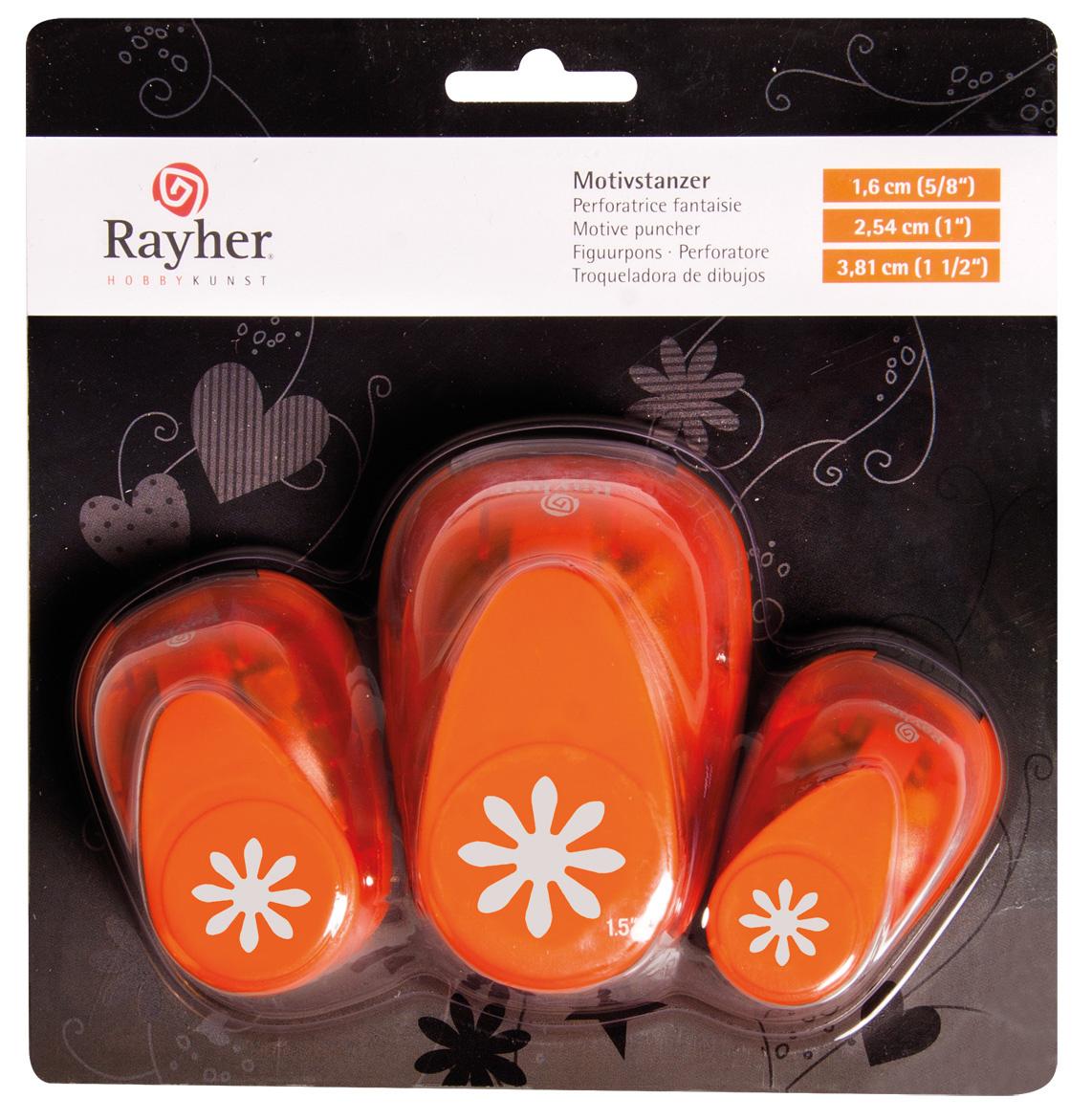 Produktbild rayher Motivstanzer Set Blumen 1,6cm+2,54cm+3,81cm 3Stück 2 von 3