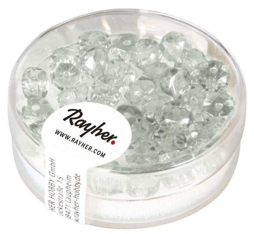 rayher GLAS-SCHLIFFPERLE  6/4MM OLIVE BERGKRISTALL 50 STÜCK 14203801