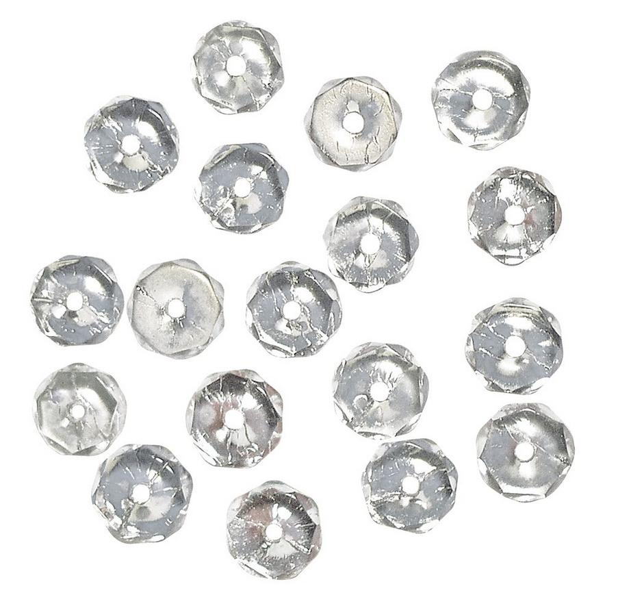 rayher GLAS-SCHLIFFPERLE 6x3MM RADL BERGKRISTALL 50 STÜCK 14204801