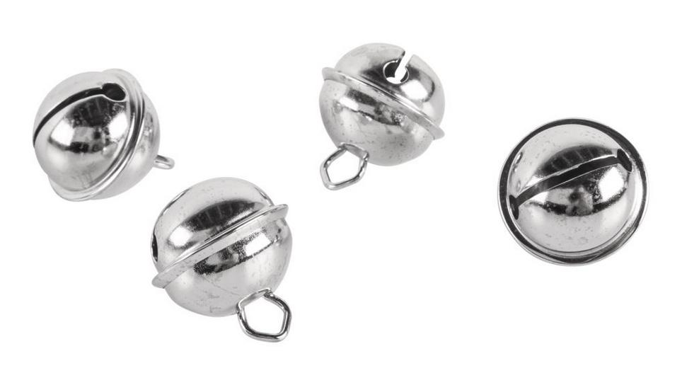 rayher Deko-Metallglöckchen kugelförmig, 24mm ø, platin, SB-Btl 4Stück