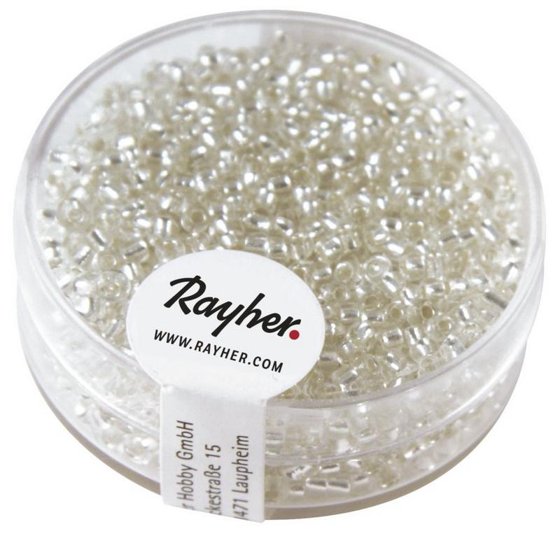 rayher ROCAILLES 2MM M.SILBER EINZUG, SILBER DOSE 17G 1406422