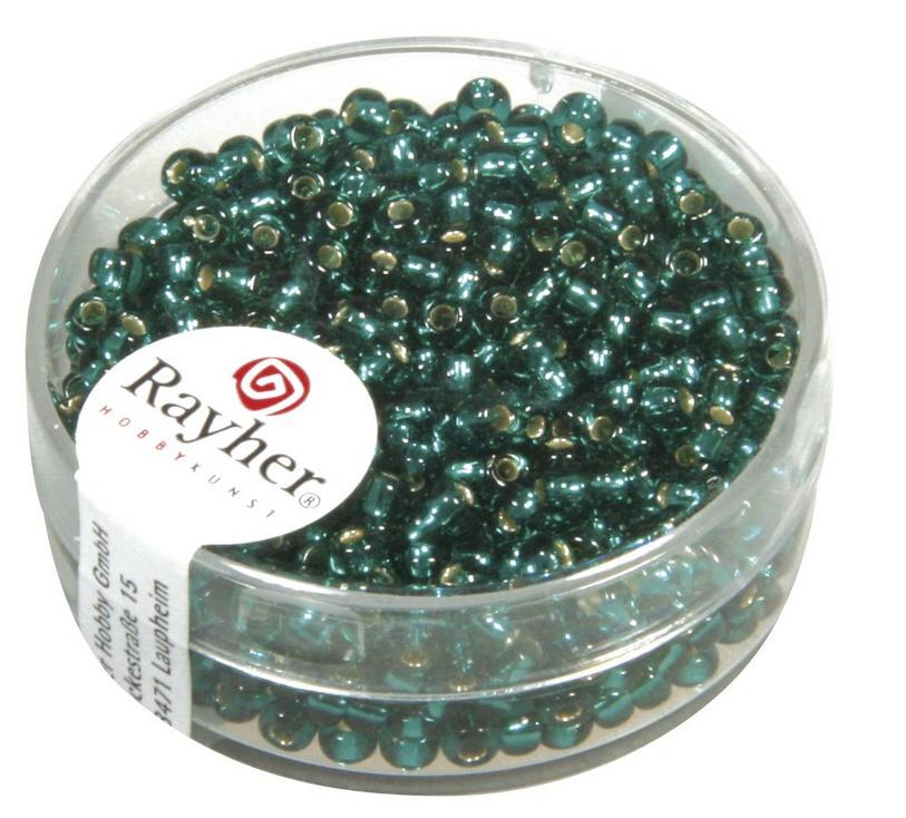 rayher ROCAILLES 2,6MM M.SILBER EINZUG, JADE 16G DOSE 1405515