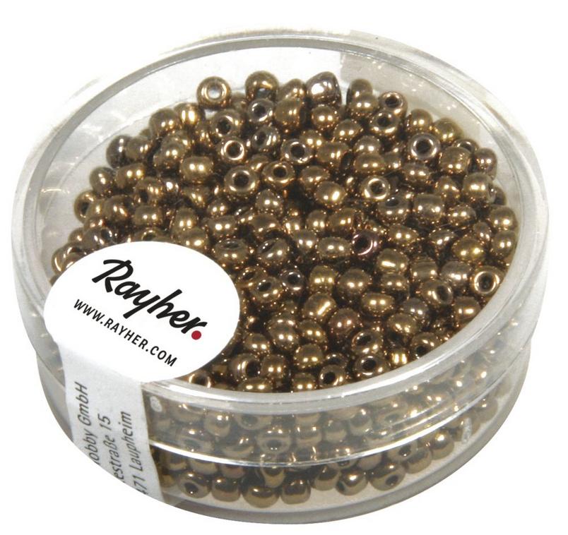 rayher ROCAILLES 2,6MM M.SILBER EINZUG, KUPFER 16G DOSE 1405524