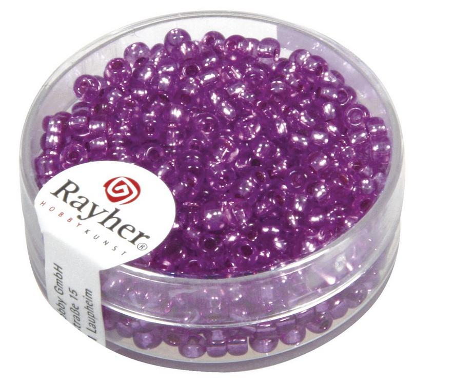 rayher ROCAILLES 2,6MM M.SILBER EINZUG, FLIEDER 16G DOSE 1405535