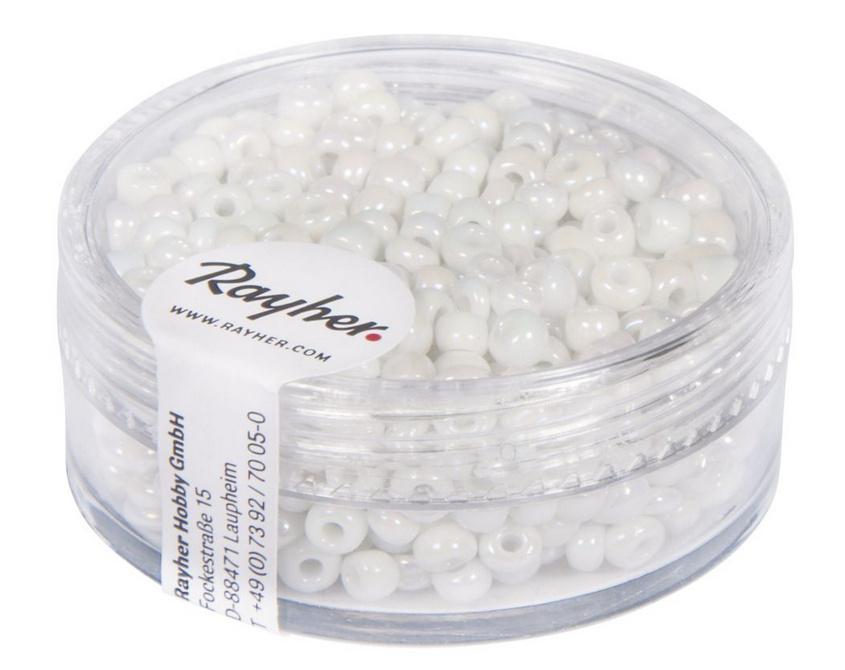 rayher ROCAILLES 2,6MM OPAK GELUESTERT WEISS 17G DOSE 1405902