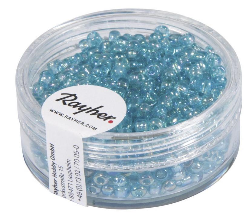 rayher ROCAILLES 2,6MM TRANSP. GELUESTERT TUERKIS 17G DOSE 1405807