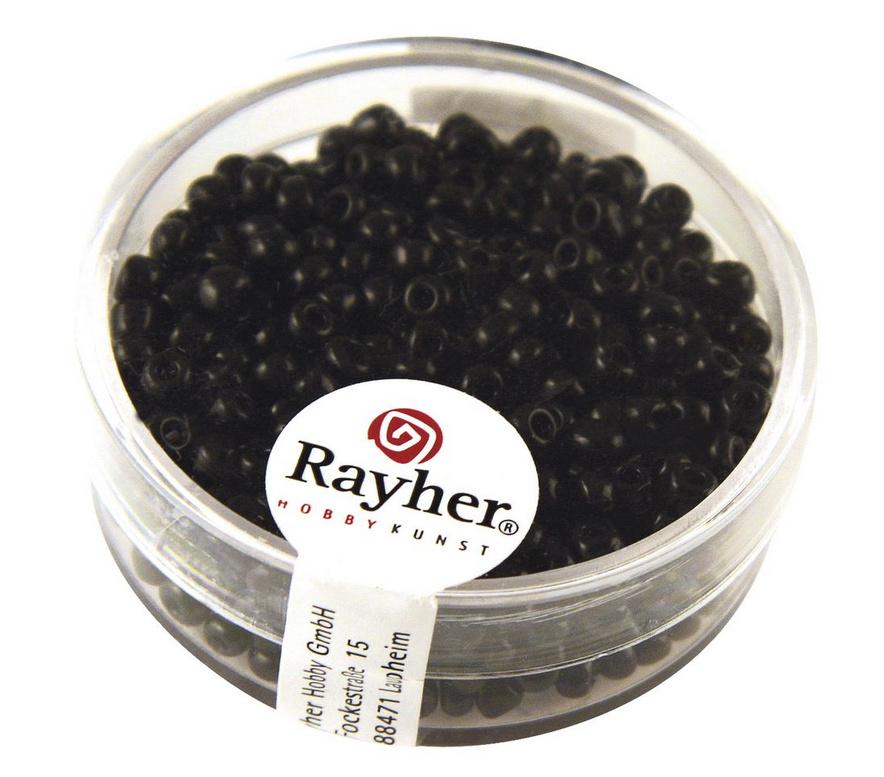 rayher ROCAILLES 2,6MM OPAK SCHWARZ 17G DOSE 1405601