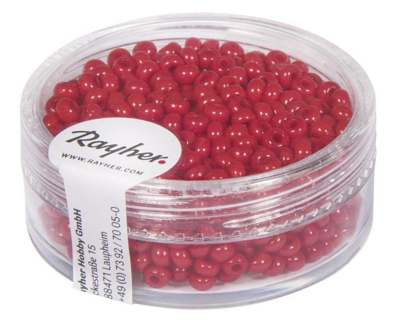 rayher ROCAILLES 2,6MM OPAK ROT 17G DOSE 1405618
