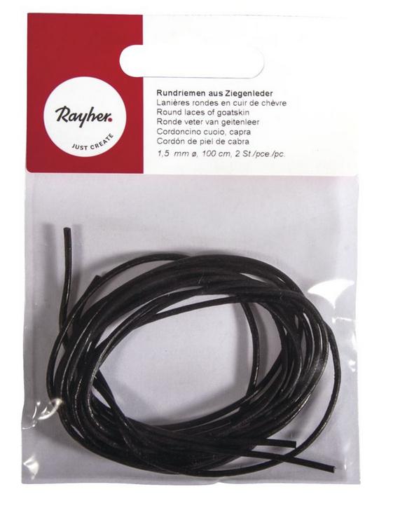 rayher RUNDRIEMEN ZIEGENLEDER 1,5MM SCHWARZ 2ST. 8301801