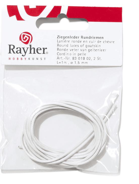 rayher RUNDRIEMEN ZIEGENLEDER 1,5MMX1M WEISS 8301802