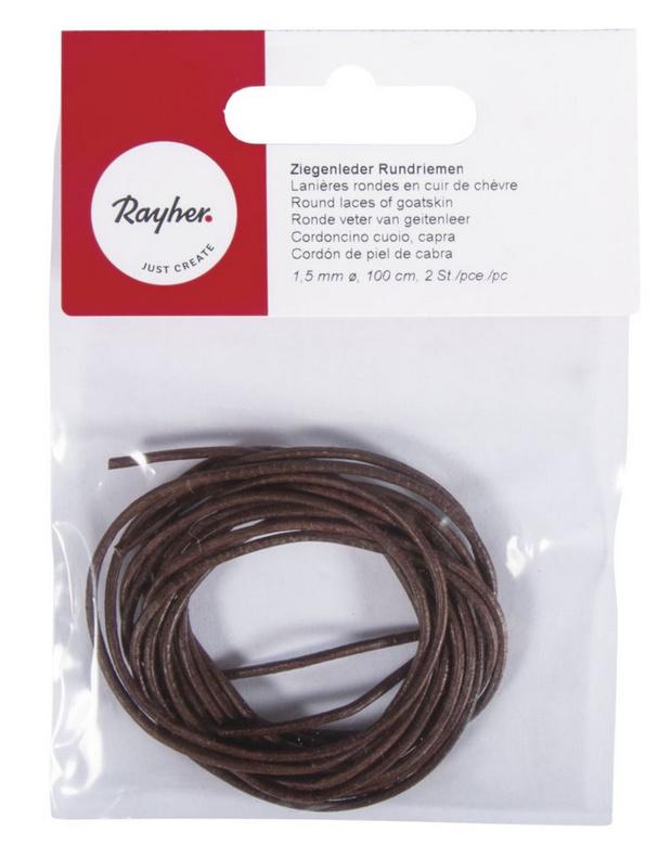 rayher RUNDRIEMEN ZIEGENLEDER 1,5MM DUNKELBRAUN 2ST. 8301805