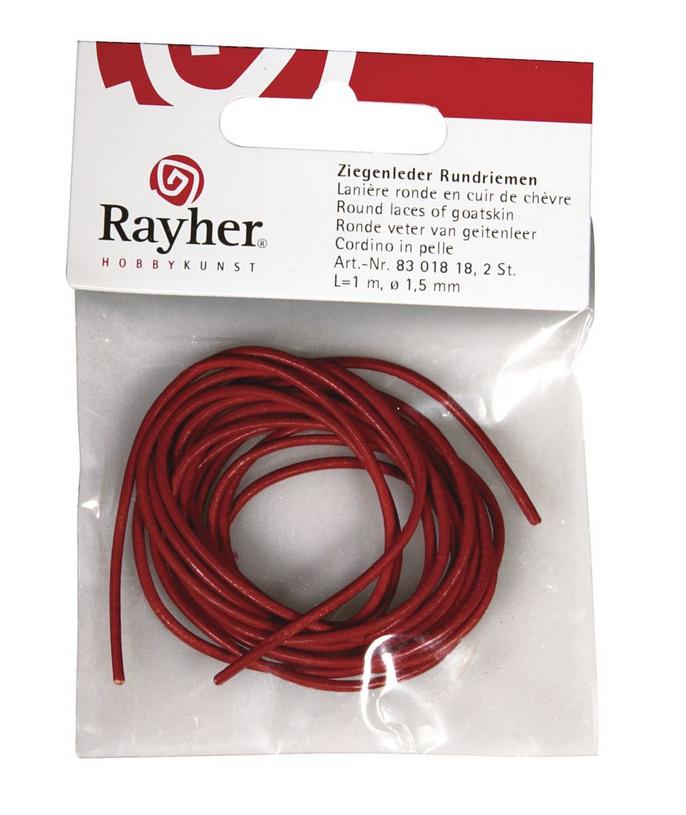 rayher RUNDRIEMEN ZIEGENLEDER 1,5MMX1M ROT 8301818