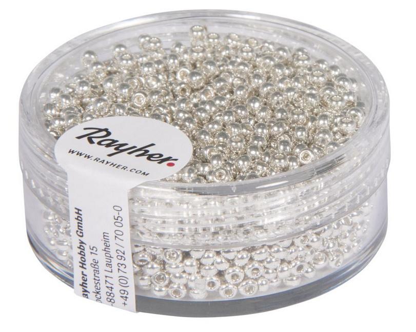 rayher ROCAILLES 2MM PERLMUTT SILBER 17G DOSE 1407522