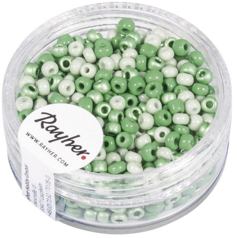 rayher Rocailles perlmutt 2,6mm ø Grün-Töne