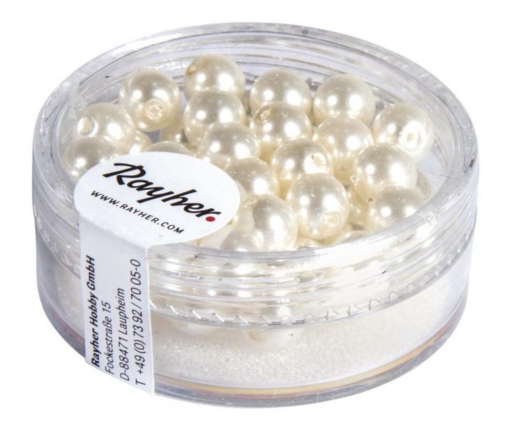 rayher RENAISSANCE GLASWACHSPERLEN 6MM WEISS 45 STÜCK DOSE 14401102