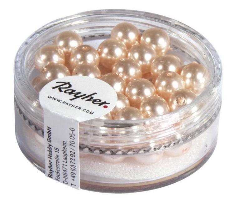 rayher RENAISSANCE GLASWACHSPERLEN 6MM PUDERROSA 45 STÜCK DOSE 14401270