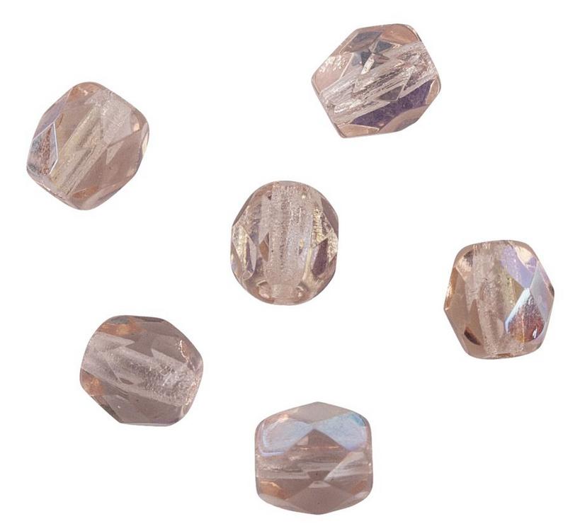 rayher GLAS-SCHLIFFPERLE 4MM IRI.ROSENQUARZ 100 STÜCK 14200810