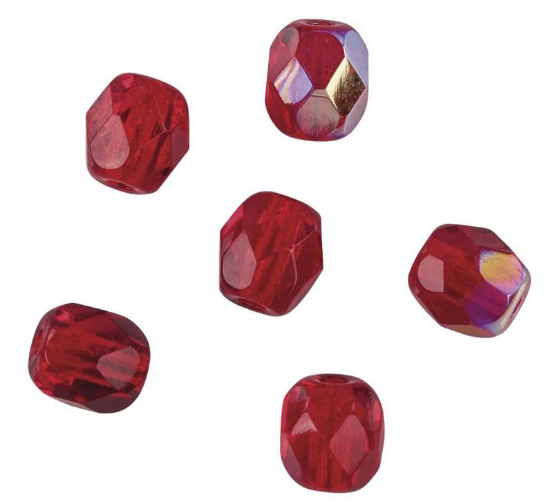 rayher GLAS-SCHLIFFPERLE 4MM IRI.RUBIN 100 STÜCK 14200815