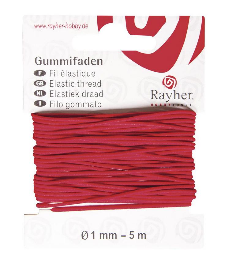 rayher GUMMIFADEN 1MMX5M ROT 8908918