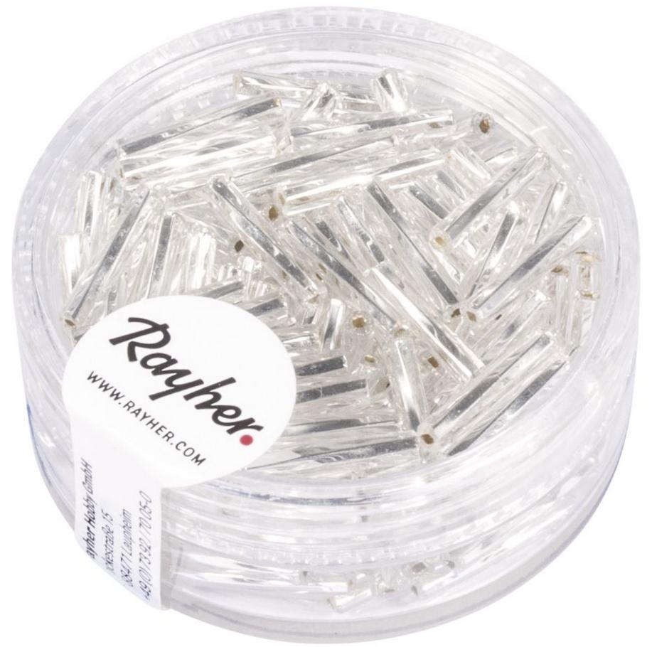 rayher GLASSTIFTE TWISTET 12MM MIT SILBEREINZUG 14G DOSE 1404522