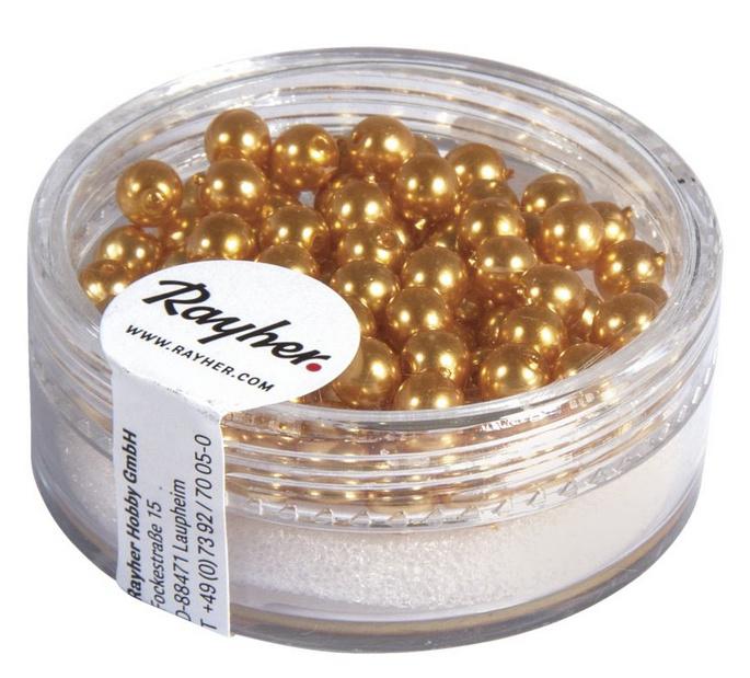 rayher RENAISSANCE GLASWACHSPERLEN 4MM SONNENGELB 85 STÜCK DOSE 14400161