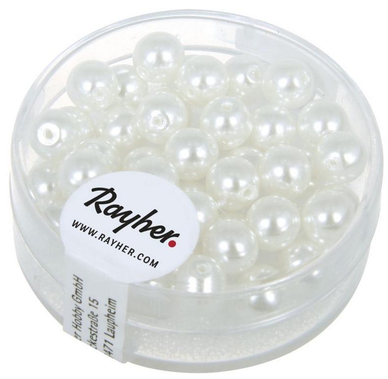rayher RENAISSANCE GLASWACHSPERLEN 6MM SCHNEEWEISS 45 STÜCK DOSE 14401100
