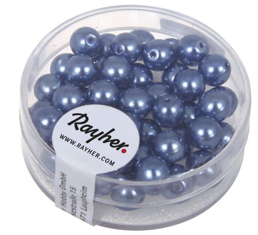 rayher RENAISSANCE GLASWACHSPERLEN 6MM AZURBLAU 45 STÜCK DOSE 14401374
