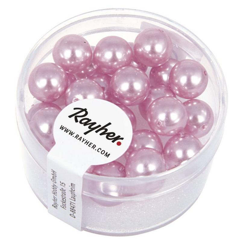 rayher RENAISSANCE GLASWACHSPERLEN 8MM ORCHIDEE 25 STÜCK DOSE 14402310