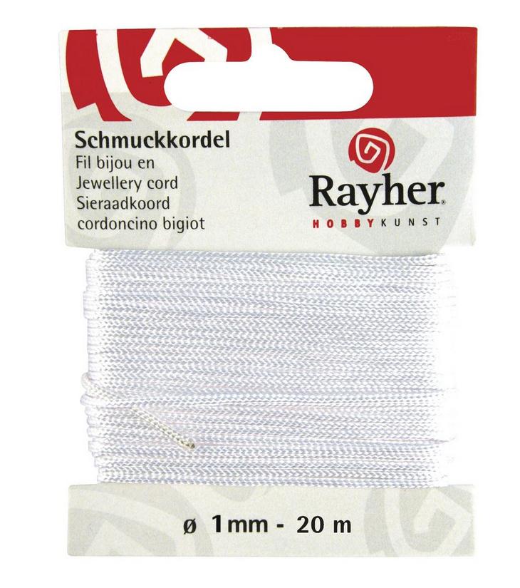 rayher SCHMUCKKORDEL WEISS 1MM/20M 8947302