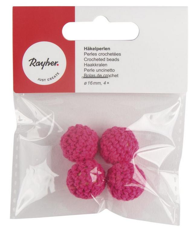 rayher Häkelperlen 16mm ø Pink