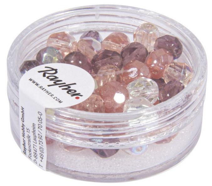 rayher Glas Schliffperle 6mm ø Antikrosé