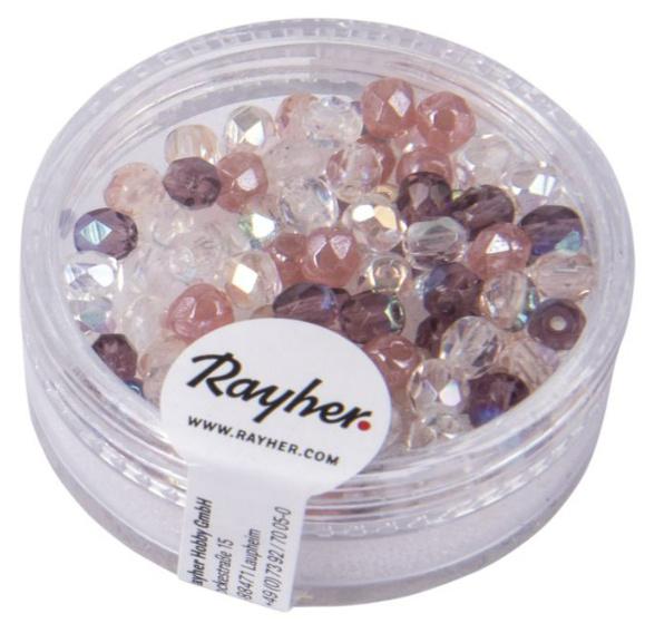 rayher Glas Schliffperle 4mm ø Antikrosé