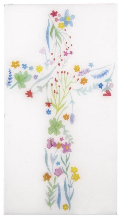 rayher Wachsmotiv Florales Kreuz 6,5x12cm bunt