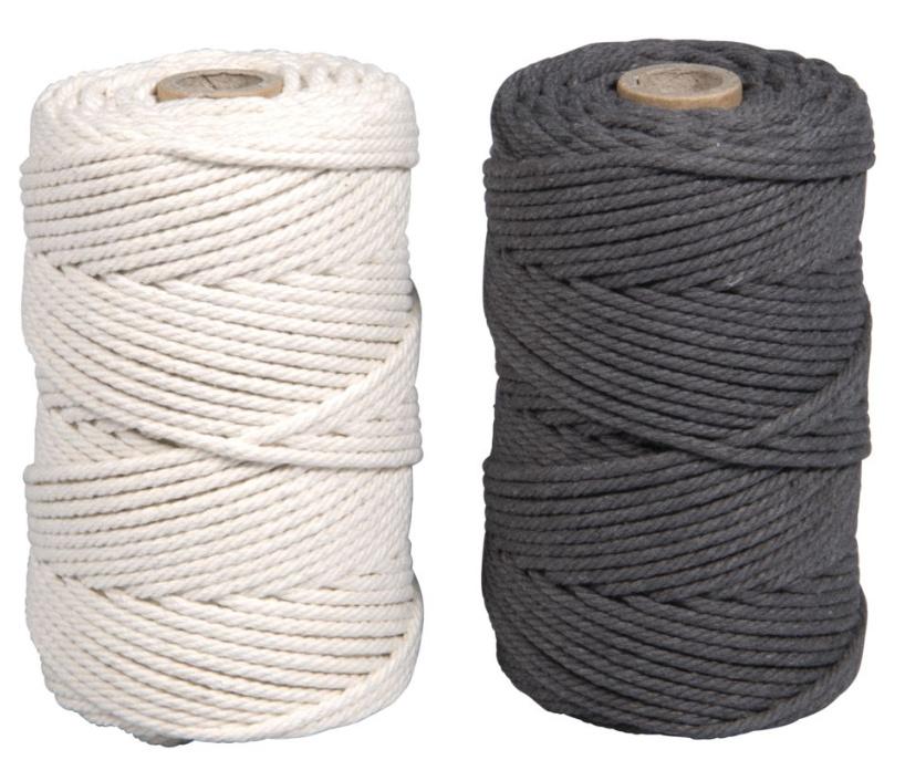 rayher Makramee Garn-Set Grau 2,2mm ø